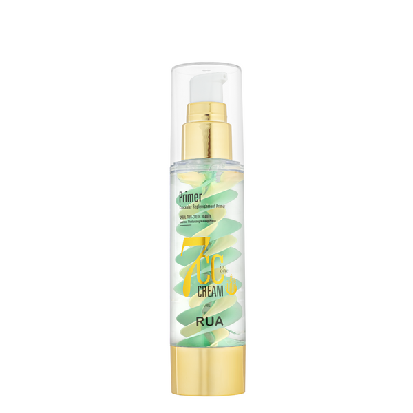 База під макіяж двокольорова RUA 7 CC-cream Concealer Replenishment Primer 6004, 01 Ivory & Mint Green/Слонова кістка - Зелена 6004 фото