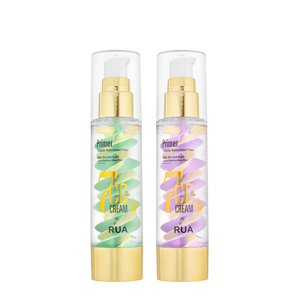 База під макіяж двокольорова RUA 7 CC-cream Concealer Replenishment Primer 6004, 01 Ivory & Mint Green/Слонова кістка - Зелена 6004 фото
