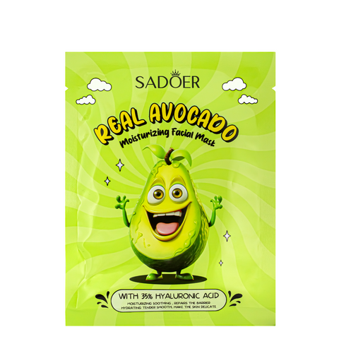 Маска для шкіри обличчя зволожувальна Sadoer Real Avocado тканинна 25g (SD34694) SD34694 фото